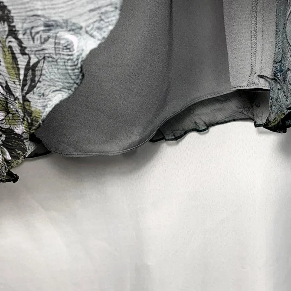 NWT Kate Hill floral watercolour print silk tiered skirt